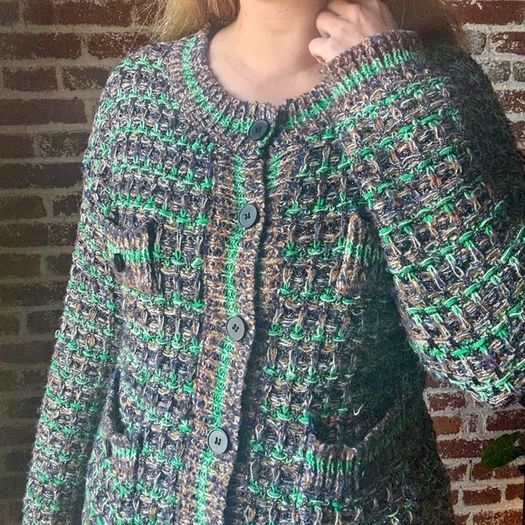 Sleepat11 funky multi color cardigan with functional buttons - Picture 3 of 10